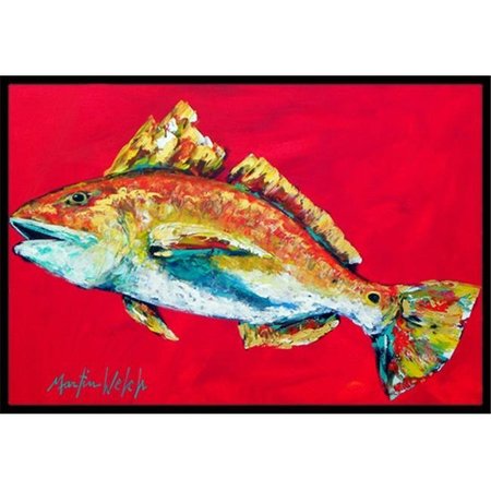 Carolines Treasures MW1103JMAT 24 X 36 In. Fish - Red Fish Woo Hoo Indoor Or Outdoor Doormat